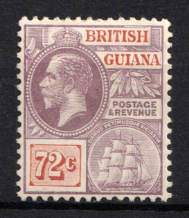 1915 72c British Guiana, British Colonies (SG 268, CV $80)