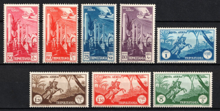 1931-32 Tripolitania, Italian Colonies, Airmail (SG 116 - 122, Full Set, CV $130, MNH/MLH)