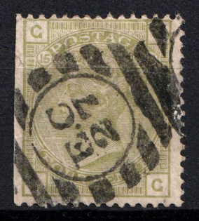 1877 4d Great Britain (SG 153, Used, CV $390)