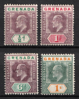 1902 Grenada, British Colonies (SG 57 - 58, 62 - 63, CV $50)