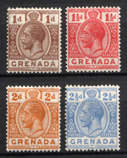 1921-31 Grenada, British Colonies (SG 114 - 116, 120, CV $30)