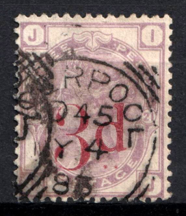 1883 3d Great Britain (SG 159, Used, CV $210)