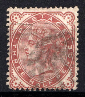 1880 3.5d Great Britain (SG 167, Used, CV $80)