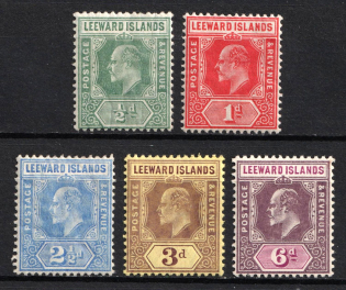 1907-11 Leeward Islands, British Colonies (SG 37 - 38, 40 - 42, CV $70)