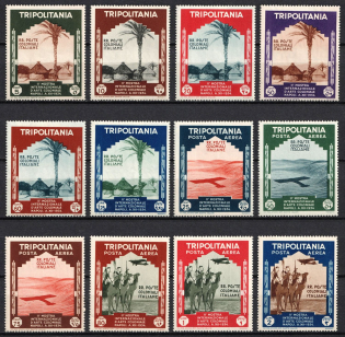 1934 Tripolitania, Italian Colonies (Scott 73 - 78, C43 - C48, Full Set, CV $120, MNH/MVLH)