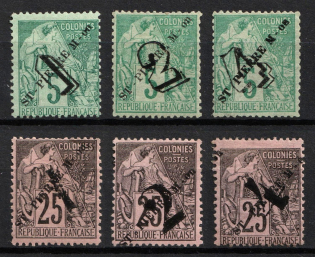 1892 St. Pierre and Miquelon, French Colonies (Sc. 46 - 51, Full Set, CV $85)