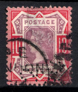 1890 10d Great Britain (SG 210, Used, CV $60)