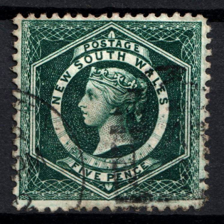 1885 5d New South Wales, British Colonies (SG 233da, Used, CV $30)