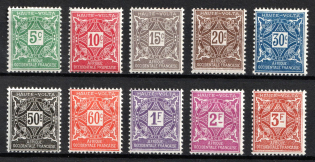 1928 Upper Volta, French Colonies, Postage Due Stamps (Sc. J11 - J20, Full Set, CV $45)
