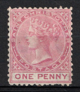 1870-82 1d St. Christopher, British Colonies (SG 1, CV $130)