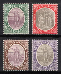 1903 St. Kitts-Nevis, British Colonies (SG 1 - 3, 9, CV $40)