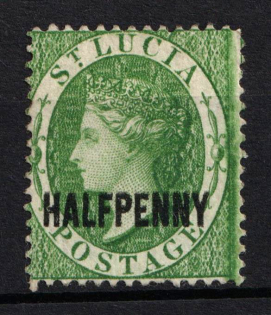1882-84 0.5d St. Lucia, British Colonies (SG 25, Signed, CV $50)
