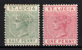 1883-86 St. Lucia, British Colonies (SG 31 - 32, CV $100)