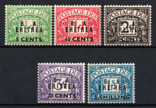 1948 British Occupation of Eritrea (SG ED6 - ED10, CV $110, MNH)