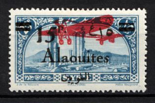 1929-30 15p on 25p Alawites, Airmail, French Mandate (Sc. C21, CV $60)