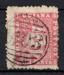 1863 8c British Guiana, British Colonies (SG 46, Used, CV $120)