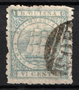 1867 6c British Guiana, British Colonies (SG 92, Used, CV $50)