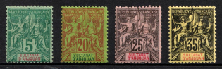 1892-1907 Anjouan, French Colonies (Sc. 4, 9, 10, 13, CV $65)