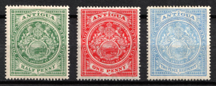 1908-17 Antigua, British Colonies (SG 41, 43, 46, CV $60)