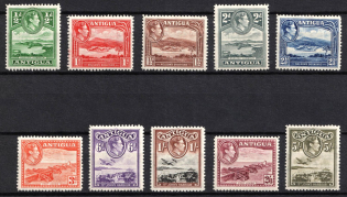 1938-51 Antigua, British Colonies (SG 98 - 107, CV $150)
