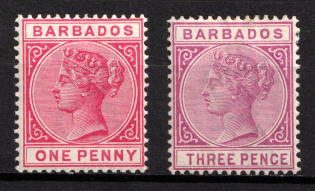 1882-86 Barbados, British Colonies (SG 92, 96, CV $110)