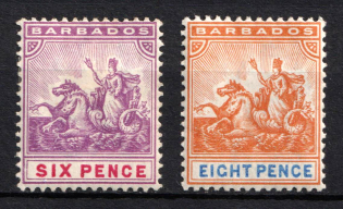 1892-1903 Barbados, British Colonies (SG 111 - 112, CV $30)