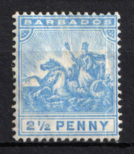 1905 2.5d Barbados, British Colonies (SG 139, CV $50)