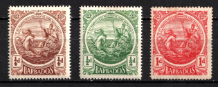 1916-19 Barbados, British Colonies (SG 181 - 183, CV $30)