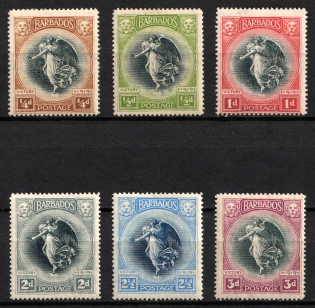 1920-21 Barbados, British Colonies (SG 201 - 206, CV $30)
