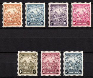 1938-47 Barbados, British Colonies (SG 250, 252 c, 254 - 256, 256 a, CV $50)