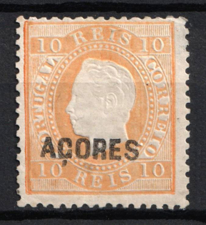 1871-75 10r Azores, Portuguese Сolonies (Scott 23, Perf. 12.5, CV $30)