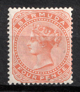 1880 4d Bermuda, British Colonies (SG 20, CV $30)