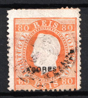 1871-75 80r Azores, Portuguese Сolonies (Scott 27, Used, CV $70)