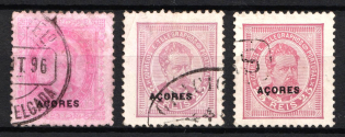 1887 Azores, Portuguese Сolonies (Scott 61 - 63, Used, CV $25)