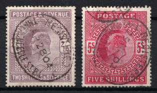 1902 Great Britain (SG 260, 263, Used, CV $520)