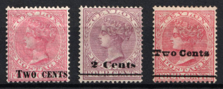 1888 - 1890 Ceylon, British Colonies (SG 203, 206, 209, CV $125)
