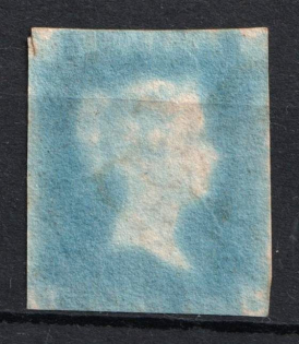 1841 1d Great Britain (SG 8h, 'Ivory Head', Maltese Cross Cancellation, CV $50)