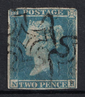 1841 2d Great Britain (SG 13, Maltese Cross Cancellation, CV $155)