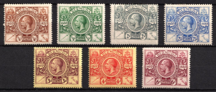 1921 Bermuda, British Colonies (SG 68 - 72, 74 - 75, CV $110)