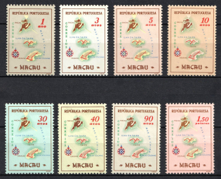 1956 Macao, Portuguese Сolonies (Scott 383 - 390, Full Set, CV $60)