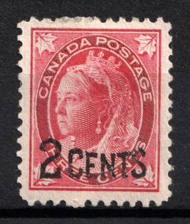 1899 2c on 3c Dominion of Canada, British Colonies (SG 171, CV $30)