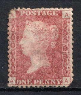 1864 1d Great Britain (SG 43, CV $40)