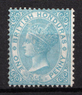 1865 1d British Honduras, British Colonies (SG 1, CV $100)
