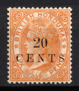 1888 20c on 6d British Honduras, British Colonies (SG 29, CV $40)