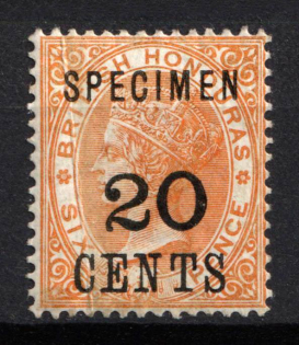 1889 20c on 6d British Honduras, British Colonies (SG 41, SPECIMEN)