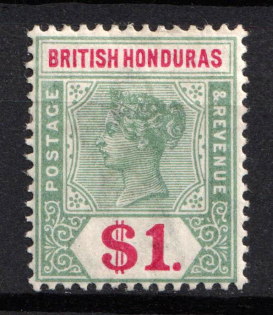 1899 1d British Honduras, British Colonies (SG 63, CV $140)