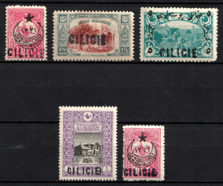 1919 Cilicia, French Colonies (Sc. 5, 18, 24, 36, 43, CV $35)