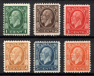 1932-33 Dominion of Canada, British Colonies (SG 319 - 324, CV $160)