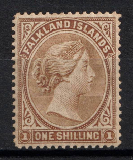 1878 1s Falkland Islands, British Colonies (SG 4, CV $130)
