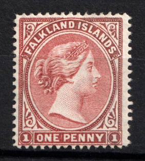 1885 1d Falkland Islands, British Colonies (SG 7, CV $140)